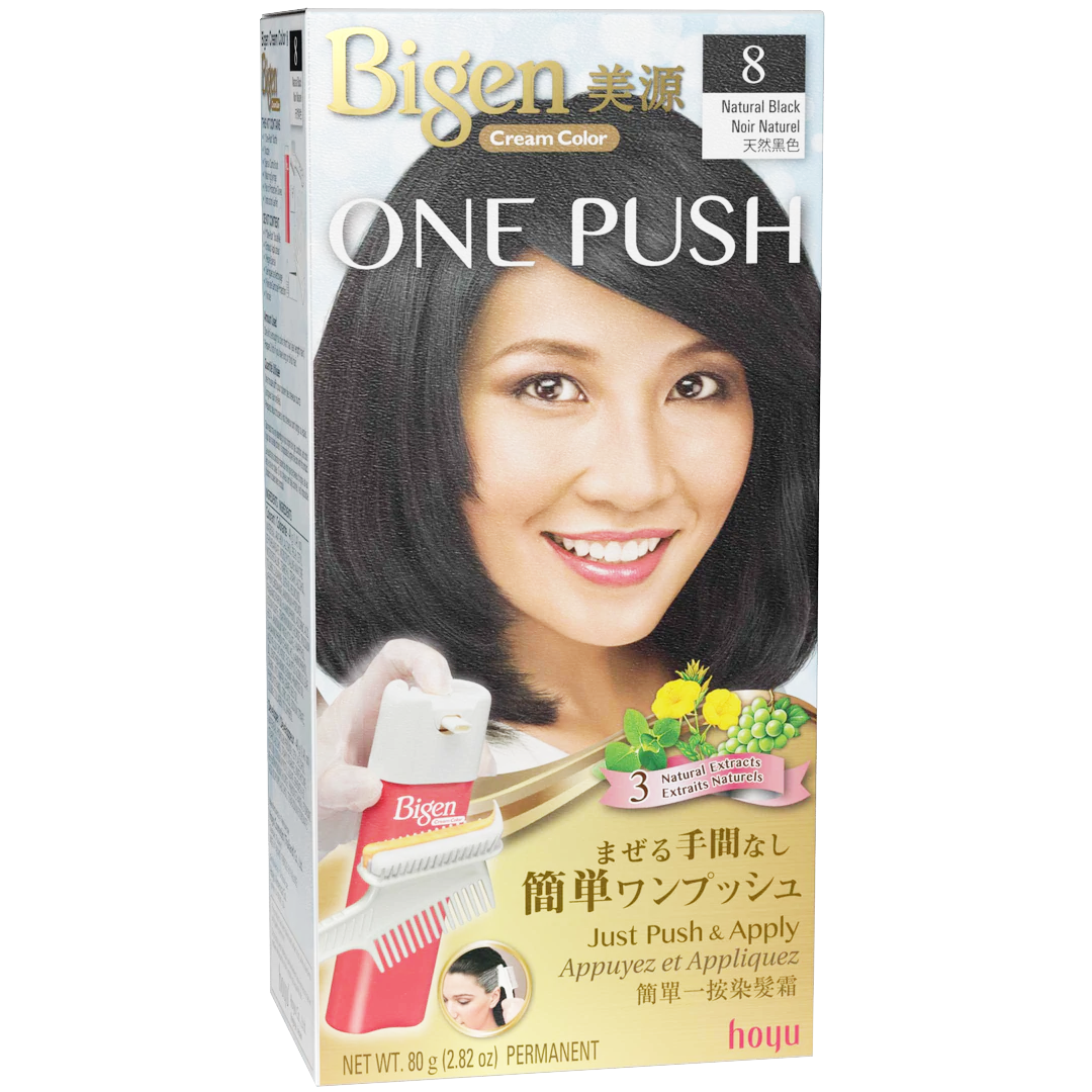 HOYU -Hoyu Bigen Cream Color ONE PUSH Hair Dye | #8 Natural Black - Hair Dye - Everyday eMall