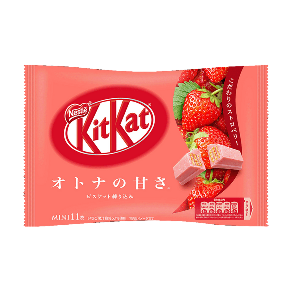 Nestlé -Kit-Kats Mini Chocolate Bar Japanese Edition, 15% Sugar Reduced, 11 pcs | Strawberry - Everyday Snacks - Everyday eMall