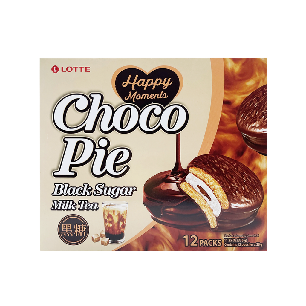 LOTTE -LOTTE Choco Pie | Black Sugar Milk Tea Flavor | 12 Packs - Everyday Snacks - Everyday eMall