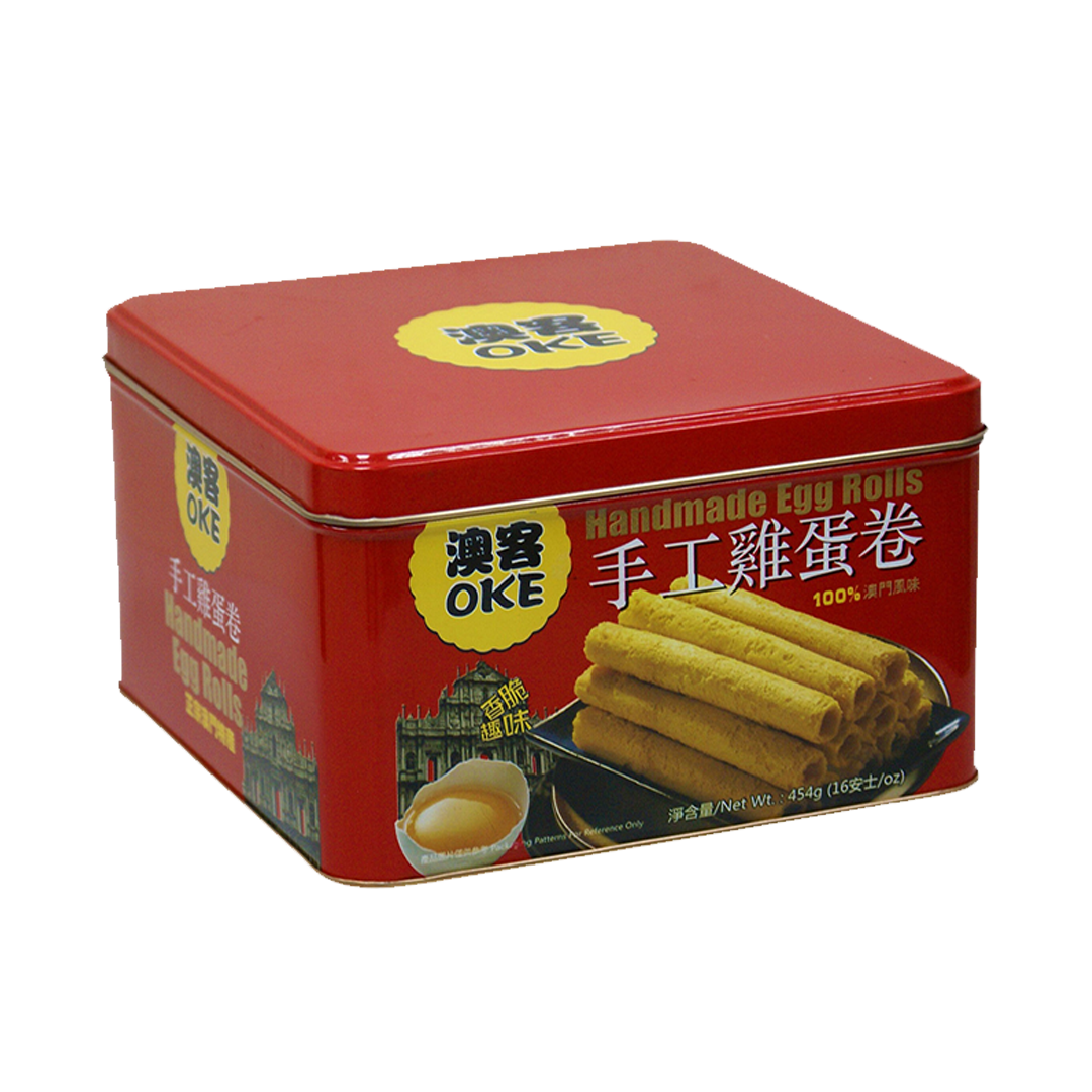 OKE -OKE Traditional Macau Snack | Handmade Crunchy Egg Rolls | Traditional Metal Box Edition | Multiple flavors - Everyday Snacks - Everyday eMall