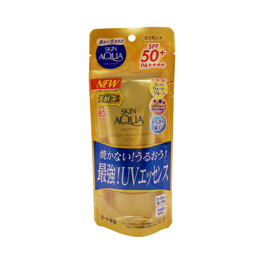 Rohto -Rohto SKIN AQUA UV Super Moisture Essence GOLD Sunscreen SPF50+ PA++++ | 80g - Sunscreen - Everyday eMall