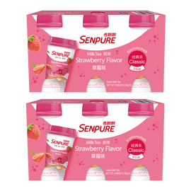 SENPURE Classic Milk Tea With Coconut Jelly (Pack of 6) | Strawberry