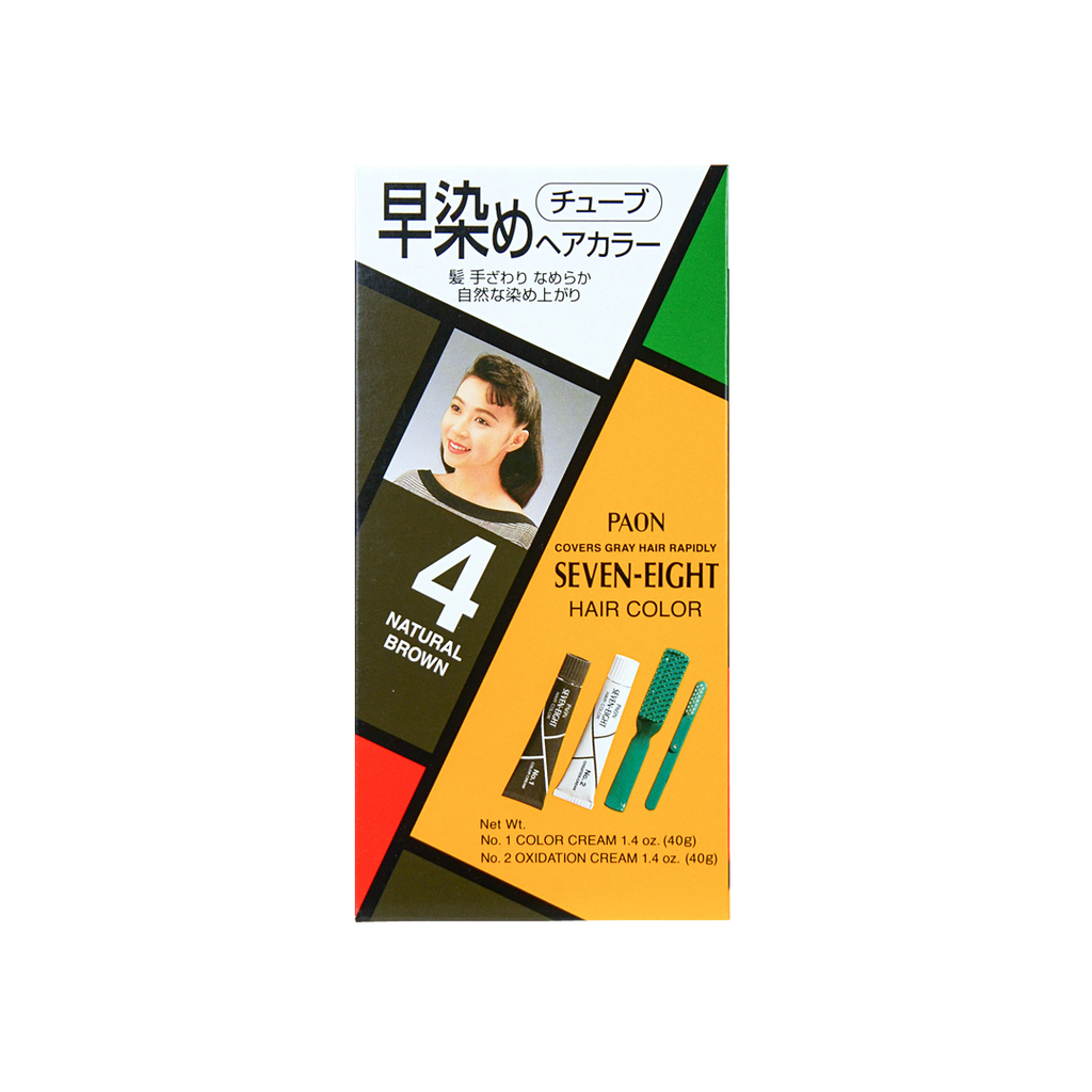 PAON -PAON SEVEN-EIGHT Cream Type Hair Color With Brush #4  | Natural Brown - Hair Dye - Everyday eMall