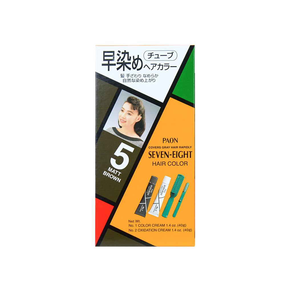 PAON -PAON SEVEN-EIGHT Cream Type Hair Color With Brush #5 | Matt Brown - Hair Dye - Everyday eMall