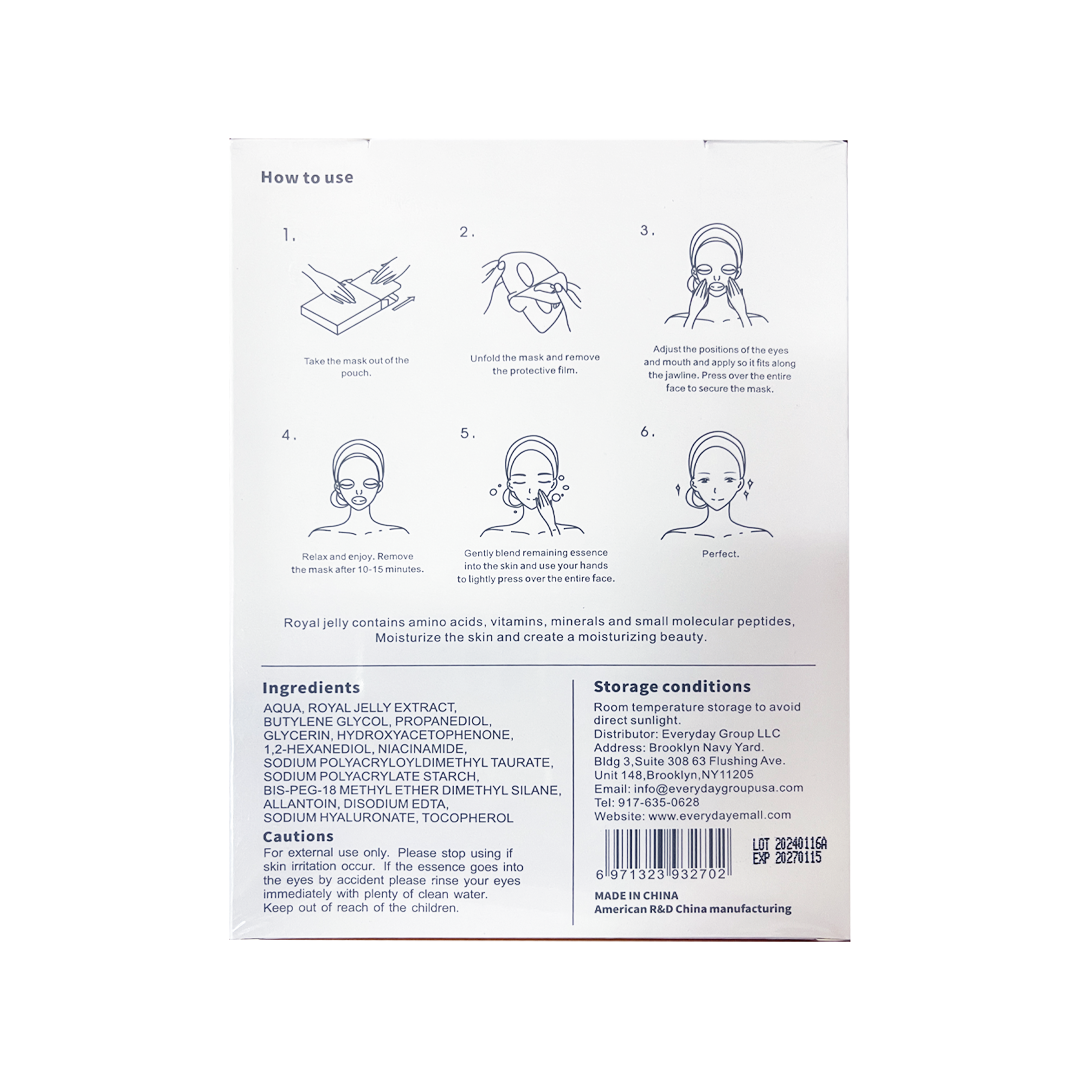 E-Beauty -E-Beauty Royal Jelly Moisturizing Mask | 5pcs BOGO Free - Skin Care Masks & Peels - Everyday eMall