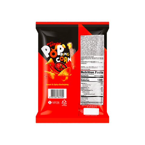 LOTTE Popping Corn | Sweet & Spicy Gochujang Chips | 144g