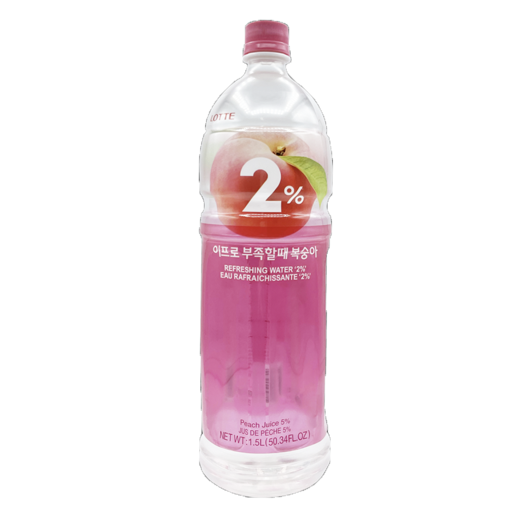 LOTTE -LOTTE 2% Refreshing Water | Peach Flavor 1.5L&6*240ml - Beverage - Everyday eMall