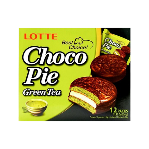 LOTTE Choco Pie | Green Tea Flavor | 12 Packs