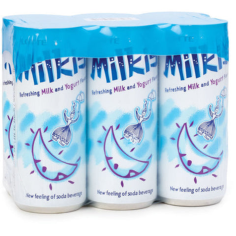 LOTTE Milkis妙之吻 苏打饮料 |牛奶和酸奶口味（每排 6罐）