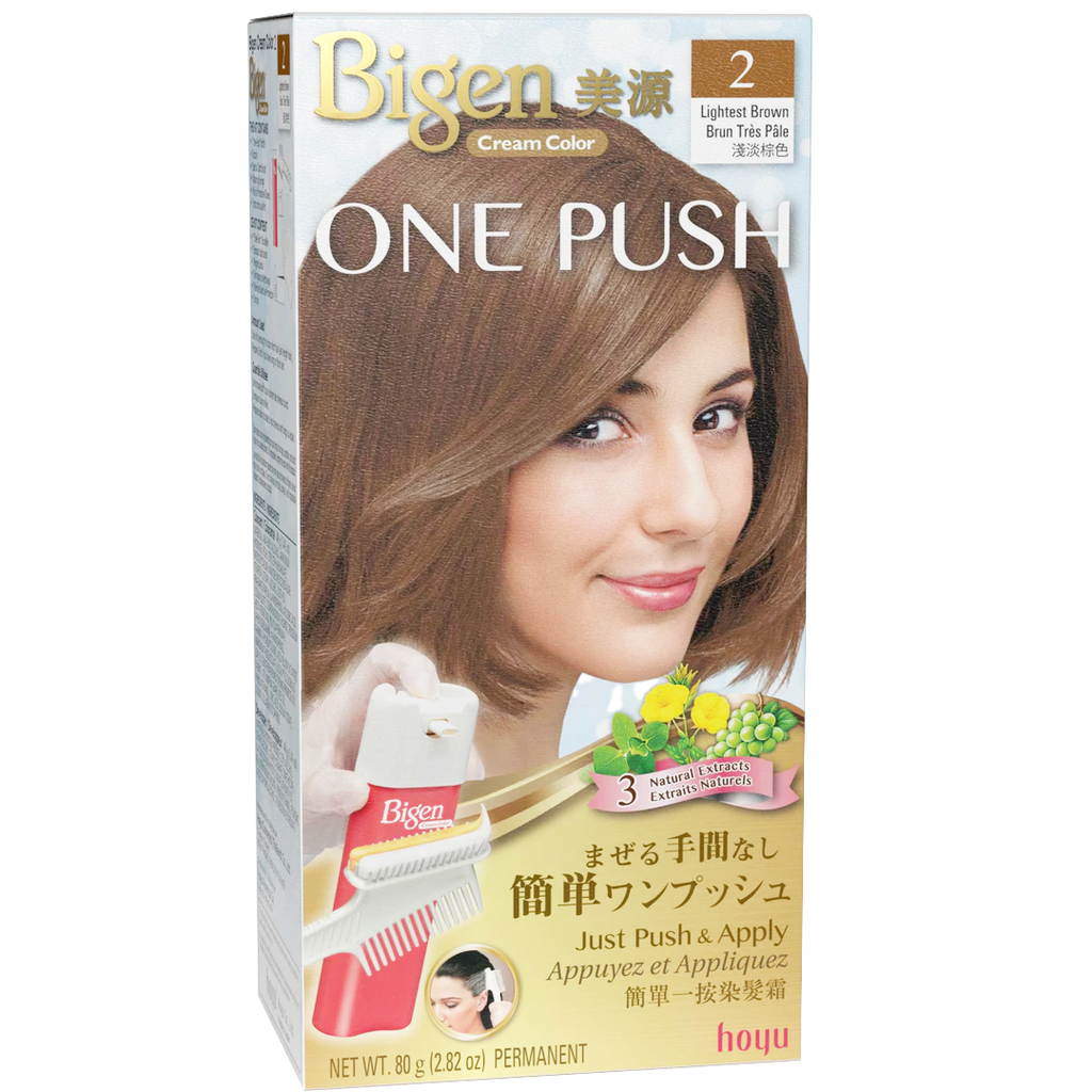 HOYU -Hoyu Bigen Cream Color ONE PUSH Hair Dye | #2 Lightest Brown - Hair Dye - Everyday eMall