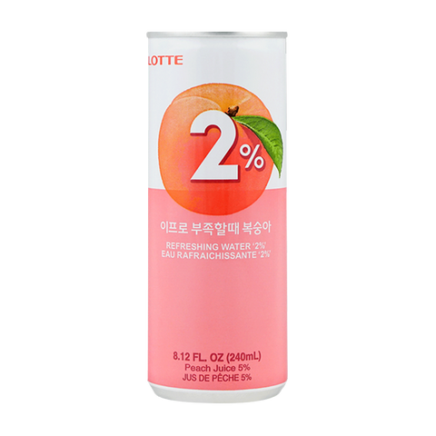 LOTTE 2% Refreshing Water | Peach Flavor (6 unit per pack)