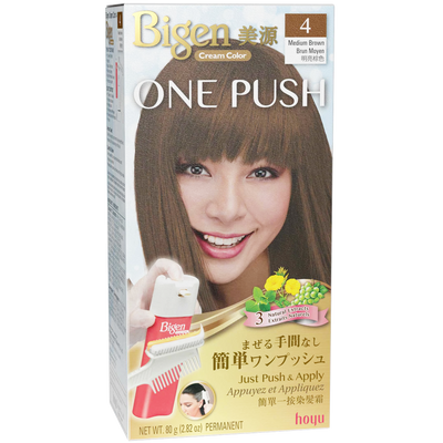 HOYU -Hoyu Bigen Cream Color ONE PUSH Hair Dye | #4 Medium Brown - Hair Dye - Everyday eMall