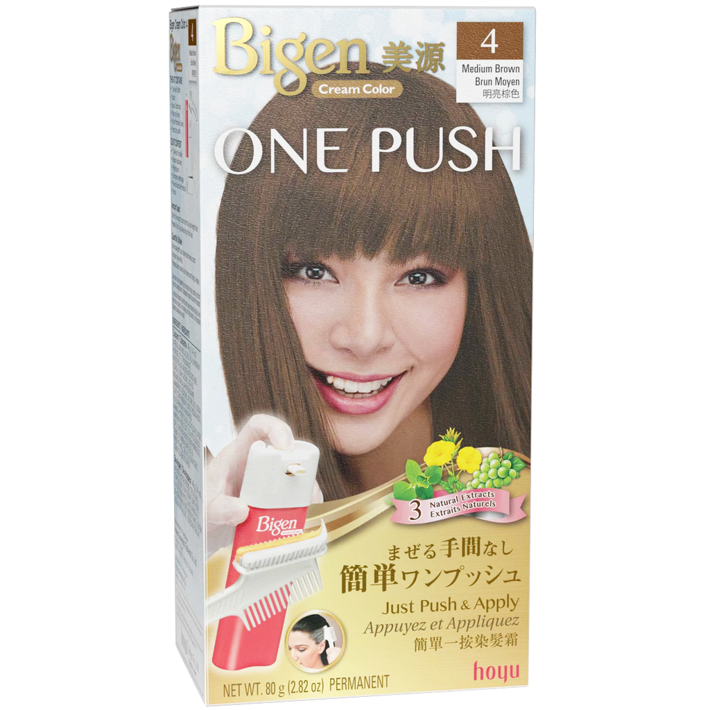 HOYU -Hoyu Bigen Cream Color ONE PUSH Hair Dye | #4 Medium Brown - Hair Dye - Everyday eMall