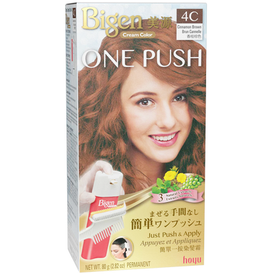 HOYU -Hoyu Bigen Cream Color ONE PUSH Hair Dye | #4C Cinnamon Brown - Hair Dye - Everyday eMall