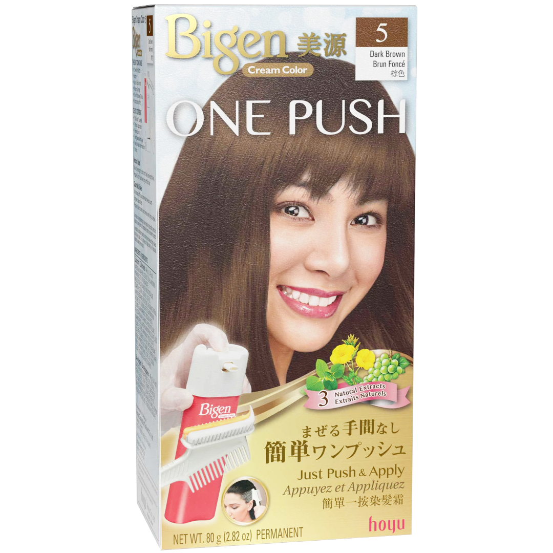 HOYU -Hoyu Bigen Cream Color ONE PUSH Hair Dye | #5 Dark Brown - Hair Dye - Everyday eMall