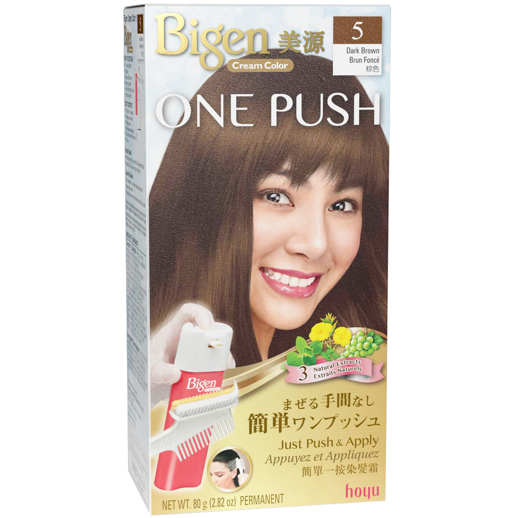 HOYU -Hoyu Bigen Cream Color ONE PUSH Hair Dye | #5 Dark Brown - Hair Dye - Everyday eMall