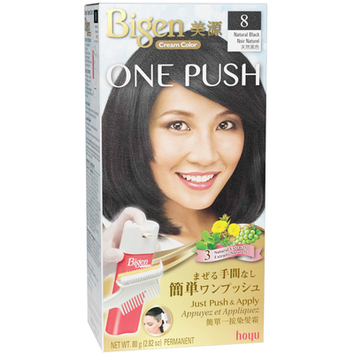 HOYU -Hoyu Bigen Cream Color ONE PUSH Hair Dye | #8 Natural Black - Hair Dye - Everyday eMall