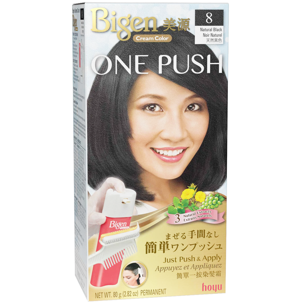 HOYU -Hoyu Bigen Cream Color ONE PUSH Hair Dye | #8 Natural Black - Hair Dye - Everyday eMall