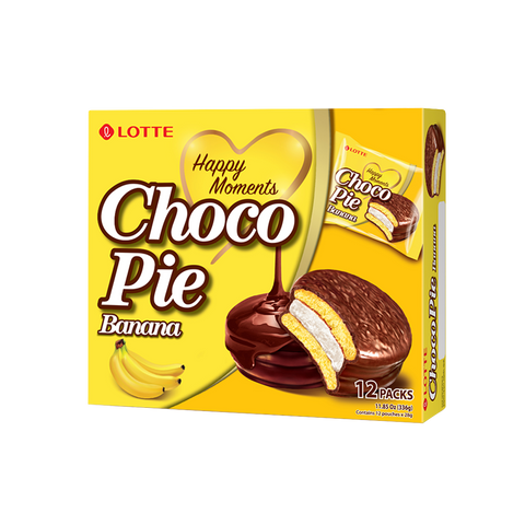 LOTTE Choco Pie | Banana Flavor | 12 Packs