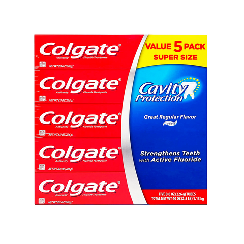 Colgate Anticavity Fluoride Toothpaste | Super Size 5 Pack