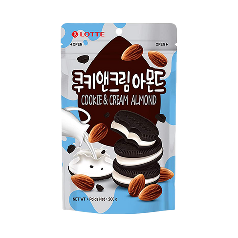 LOTTE Roasted Almond Snacks, Crunchy & Flavorful | Cookie & Cream Almond