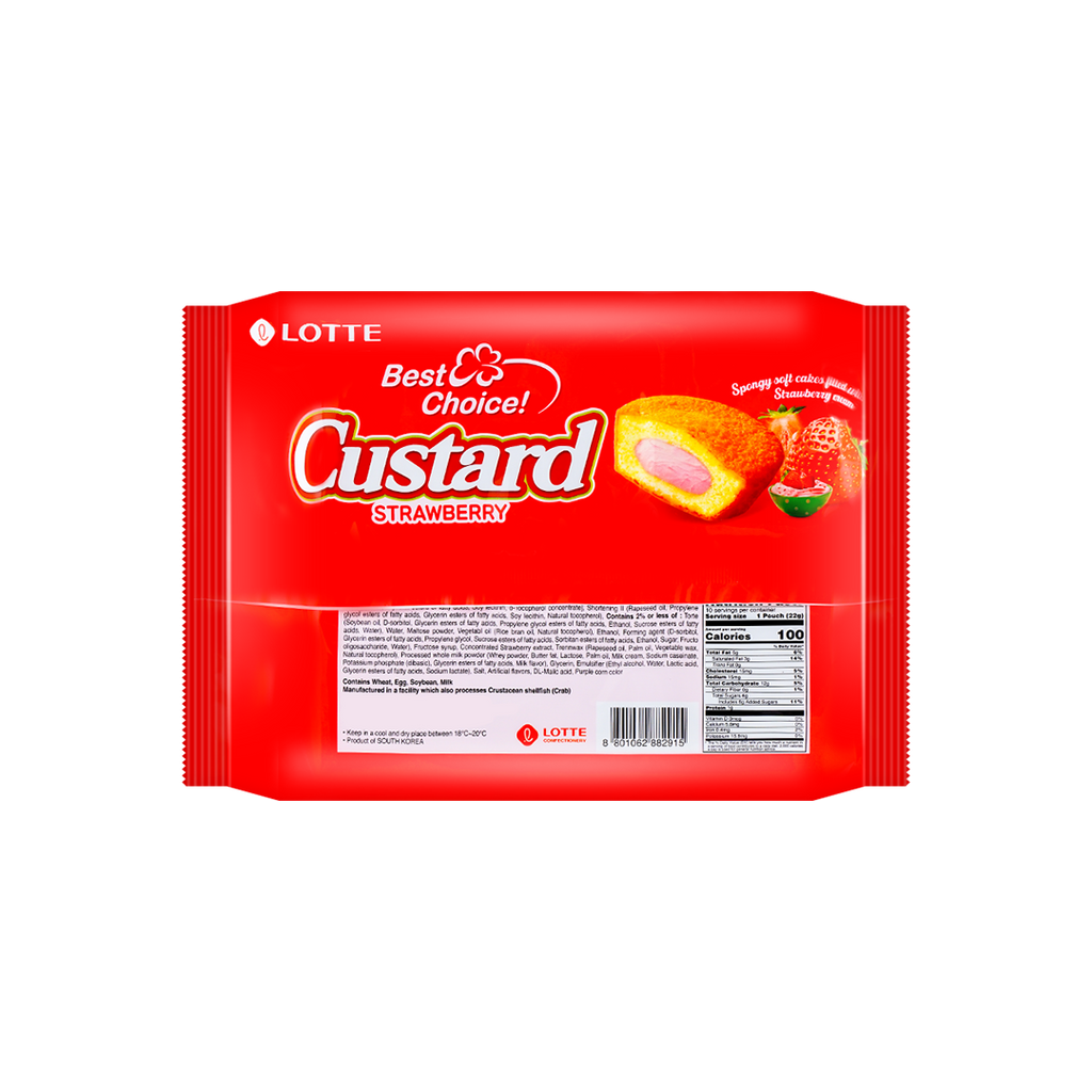 LOTTE -LOTTE Custard Strawberry Pie | 10pcs - Everyday Snacks - Everyday eMall