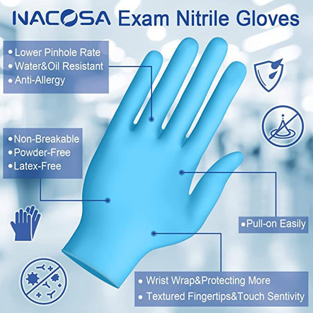 NACOSA -NACOSA Nitrile Examination Gloves, Power-Free, Non-Sterile | 100 pcs - Household - Everyday eMall