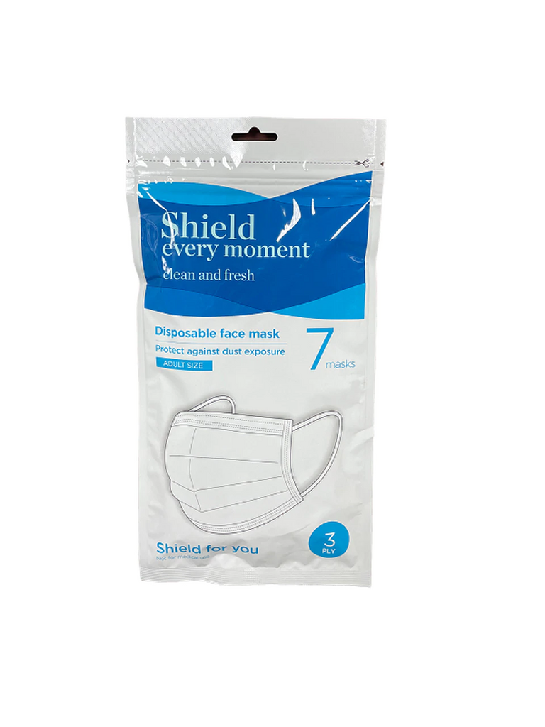 Shield Every Moment -Shield Every Moment Disposable Face Mask, White, 7 pcs/bag - Face Mask - Everyday eMall