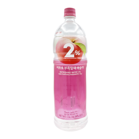 LOTTE 2% Refreshing Water | Peach Flavor | 1.5L