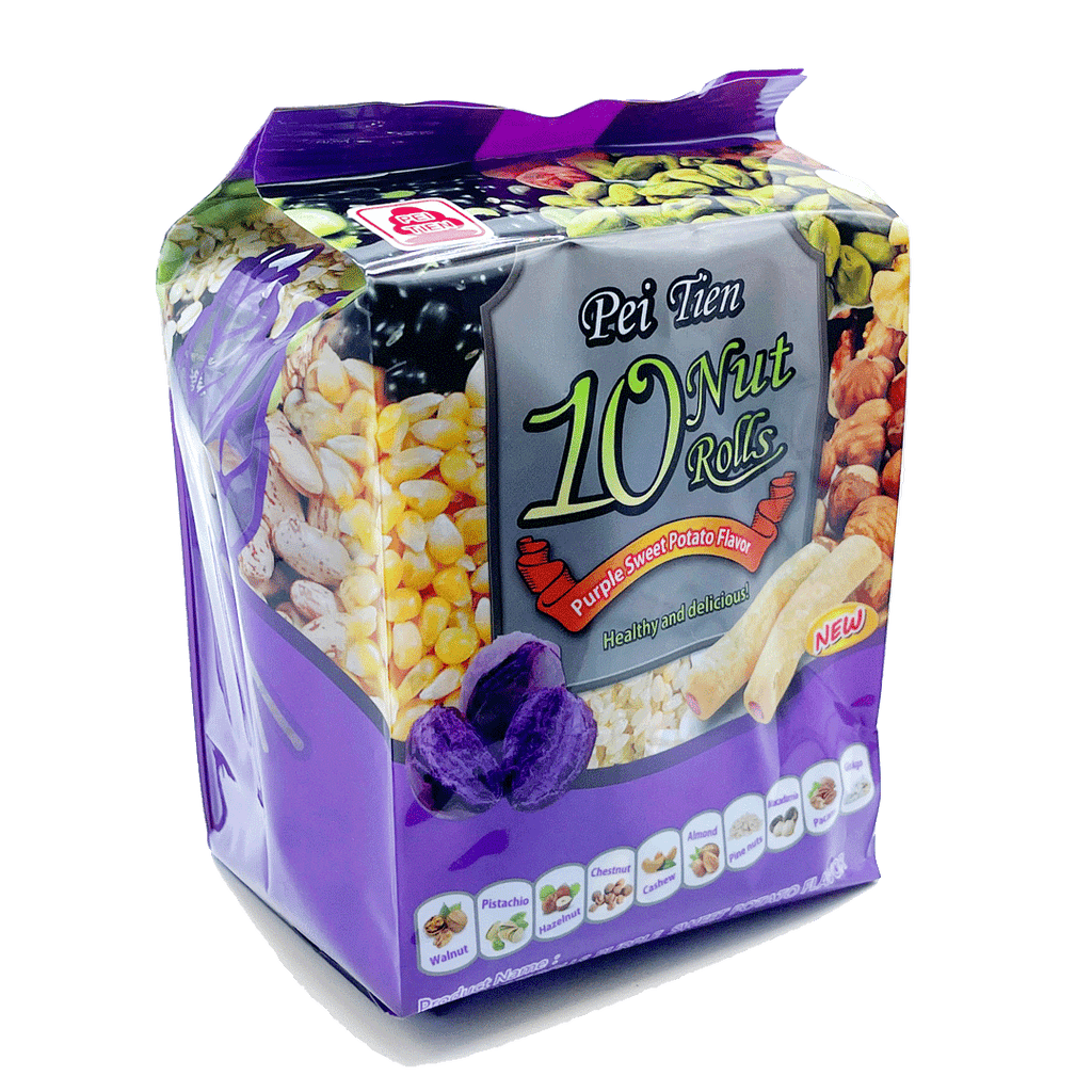 Pei Tien -PEI TIEN Crispi & Nut Rolls, Non-fried Healthy Snacks | Purple Sweet Potato - Everyday Snacks - Everyday eMall