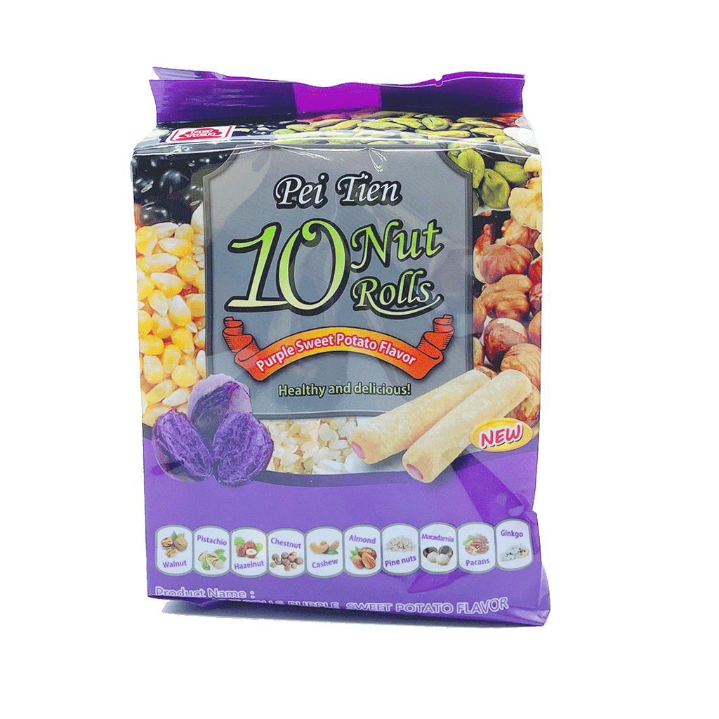 Pei Tien -PEI TIEN Crispi & Nut Rolls, Non-fried Healthy Snacks | Purple Sweet Potato - Everyday Snacks - Everyday eMall