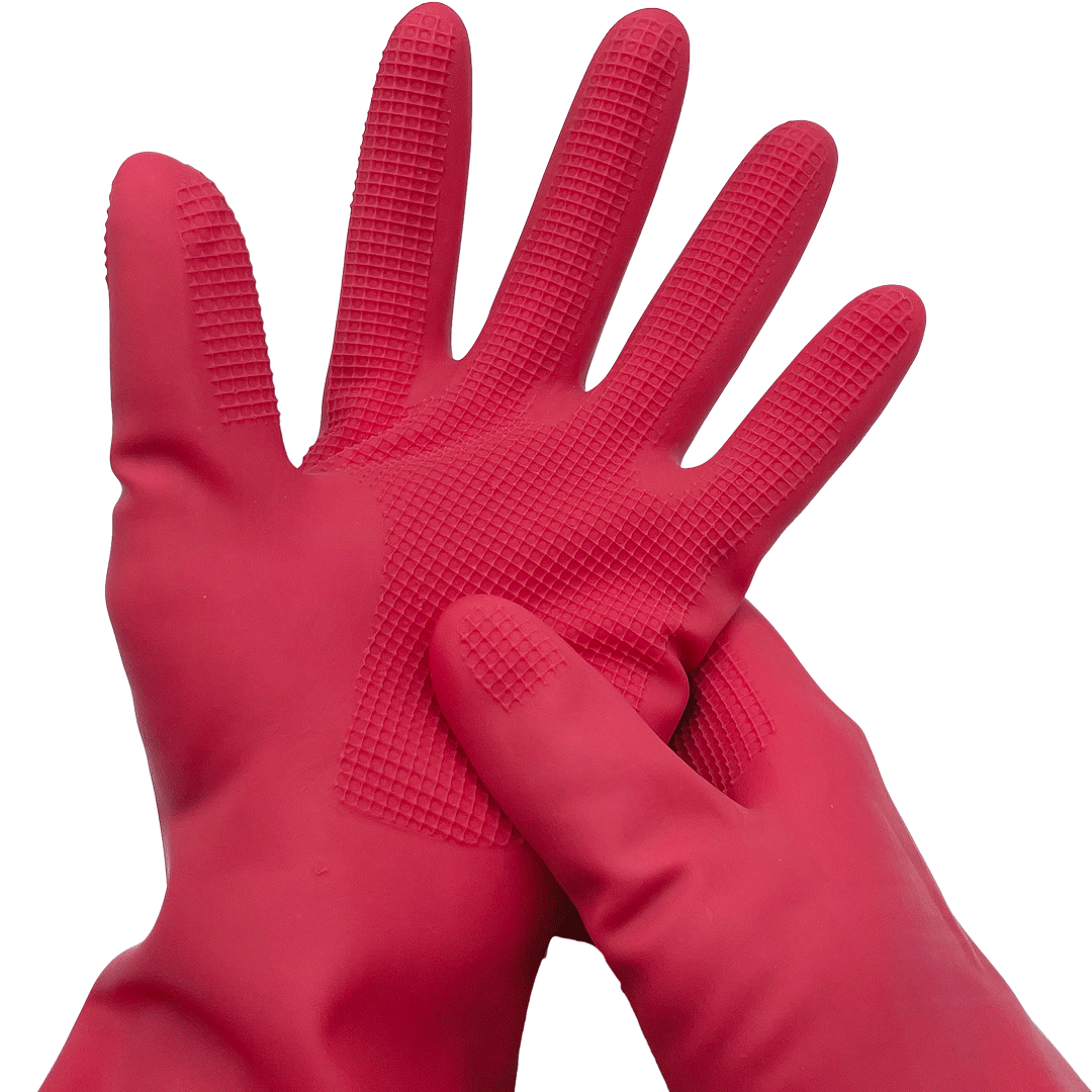 Red latex gloves sales