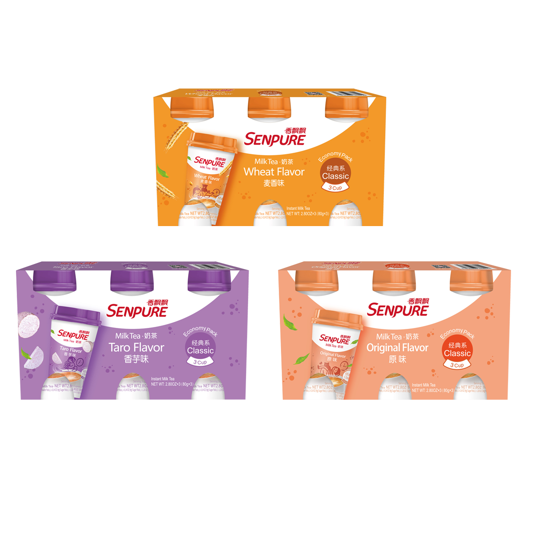 Senpure -SENPURE Classic Milk Tea With Coconut Jelly (Pack of 9) | Original, Taro, Wheat - Beverage - Everyday eMall