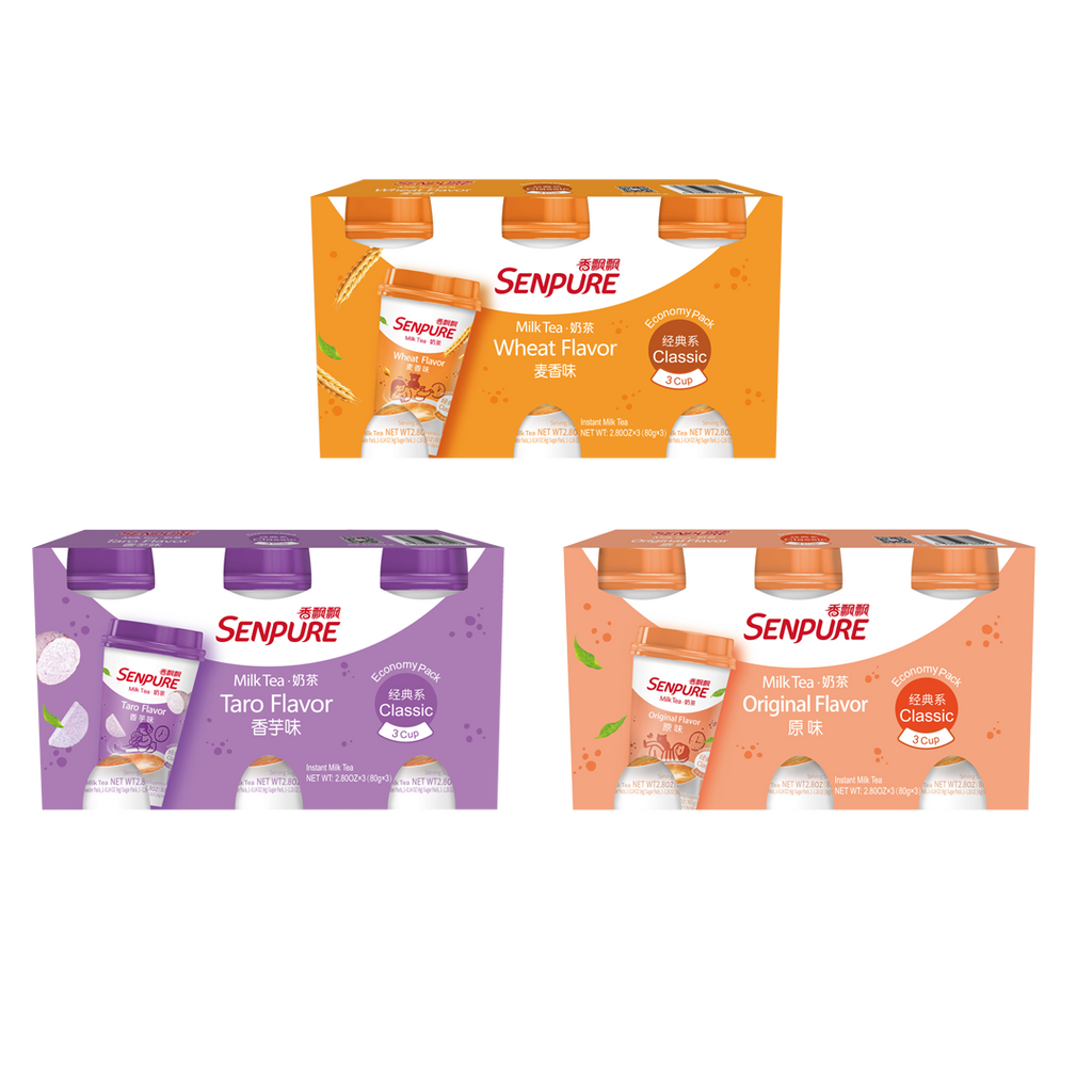 Senpure -SENPURE Classic Milk Tea With Coconut Jelly (Pack of 9) | Original, Taro, Wheat - Beverage - Everyday eMall