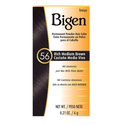 HOYU -Hoyu Bigen Permanent Powder Hair Color | #56 Rich Medium Brown - Hair Dye - Everyday eMall