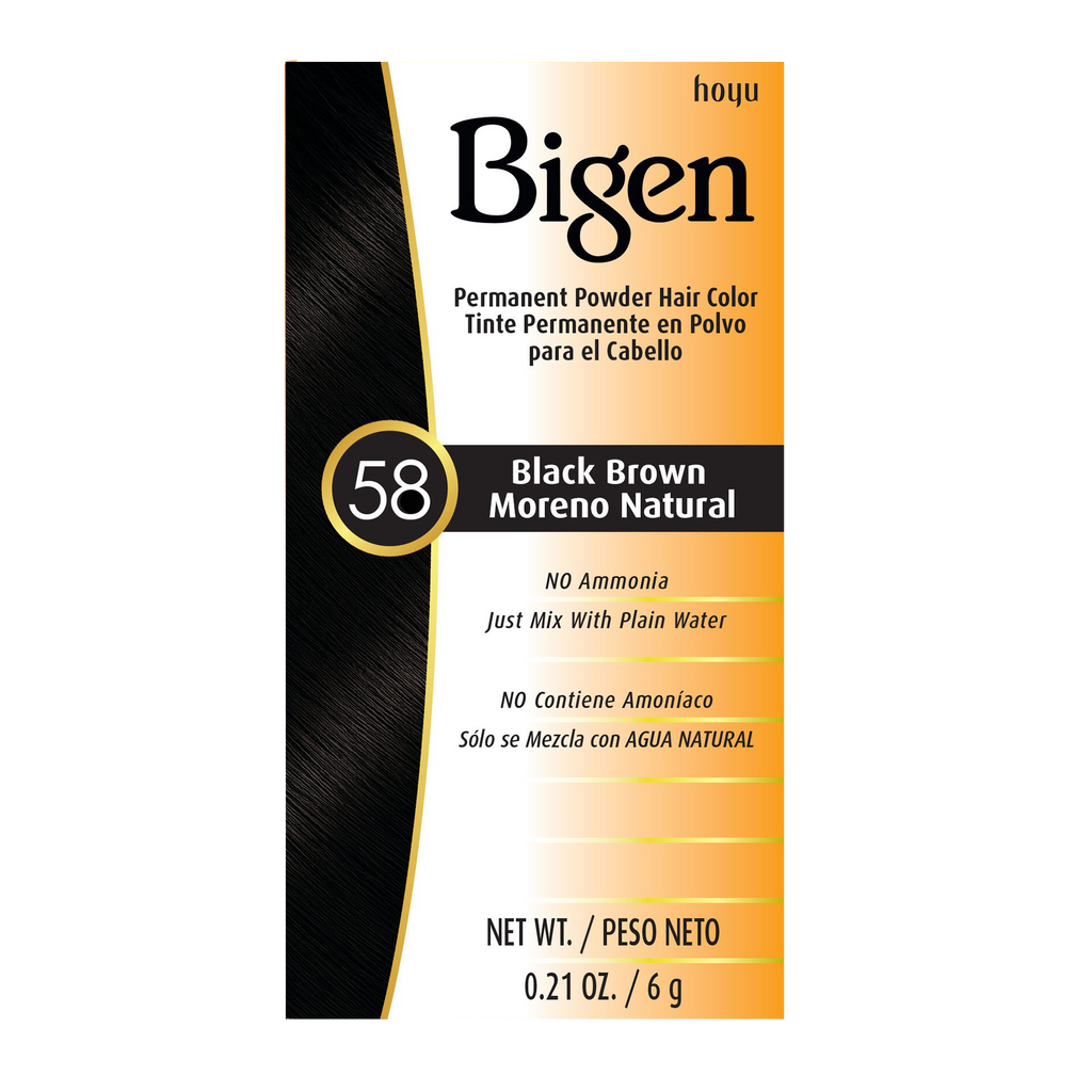 HOYU -Hoyu Bigen Permanent Powder Hair Color | #58 Black Brown - Hair Dye - Everyday eMall