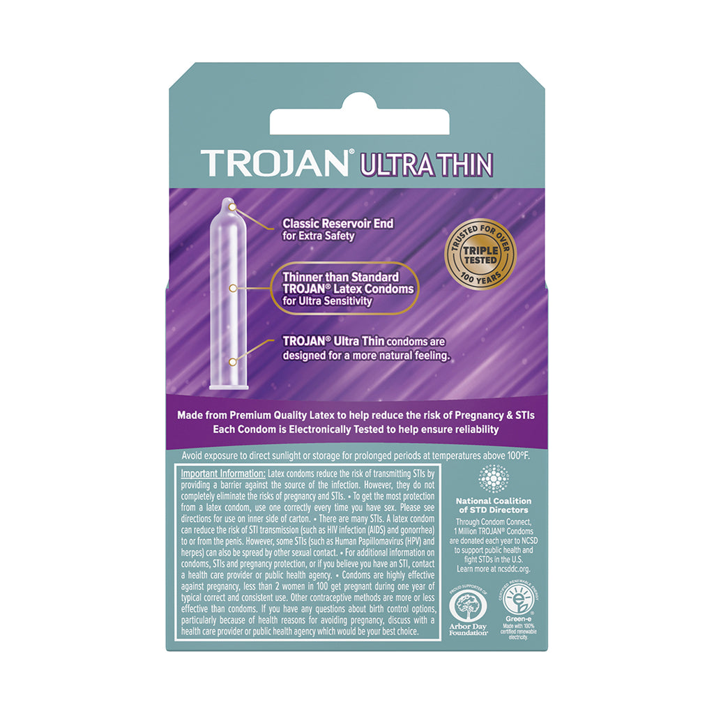 TROJAN -TROJAN Ultra Thin Lubricated Condom, 3 pcs / pack - Health & Beauty - Everyday eMall
