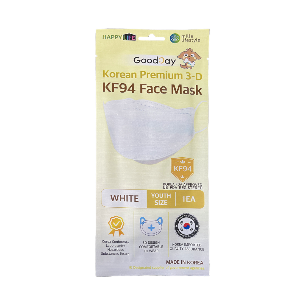 HappyLife -Happylife GoodDay KF94 Premium Face Mask for kids, Made in Korea | Youth - Face Mask - Everyday eMall