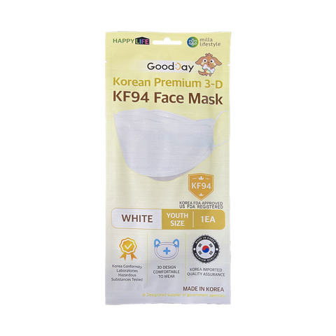 Happylife GoodDay KF94 Premium Face Mask for kids, Made in Korea | Youth
