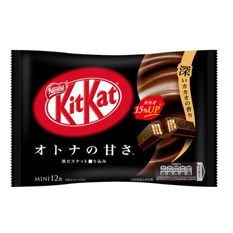 Kit-Kats 巧克力棒日本版，15% 低糖，12件装 | 超浓可可