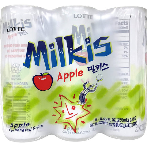 LOTTE Milkis Soda Drink | Apple Flavor (6 unit per pack)