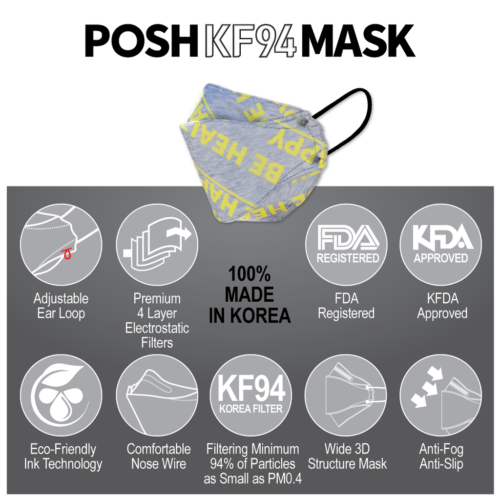 POSH -POSH Fashion KF94 Mask For Adults <br><b><i>City Edition</i></b> | Made in Korea - Face Mask - Everyday eMall