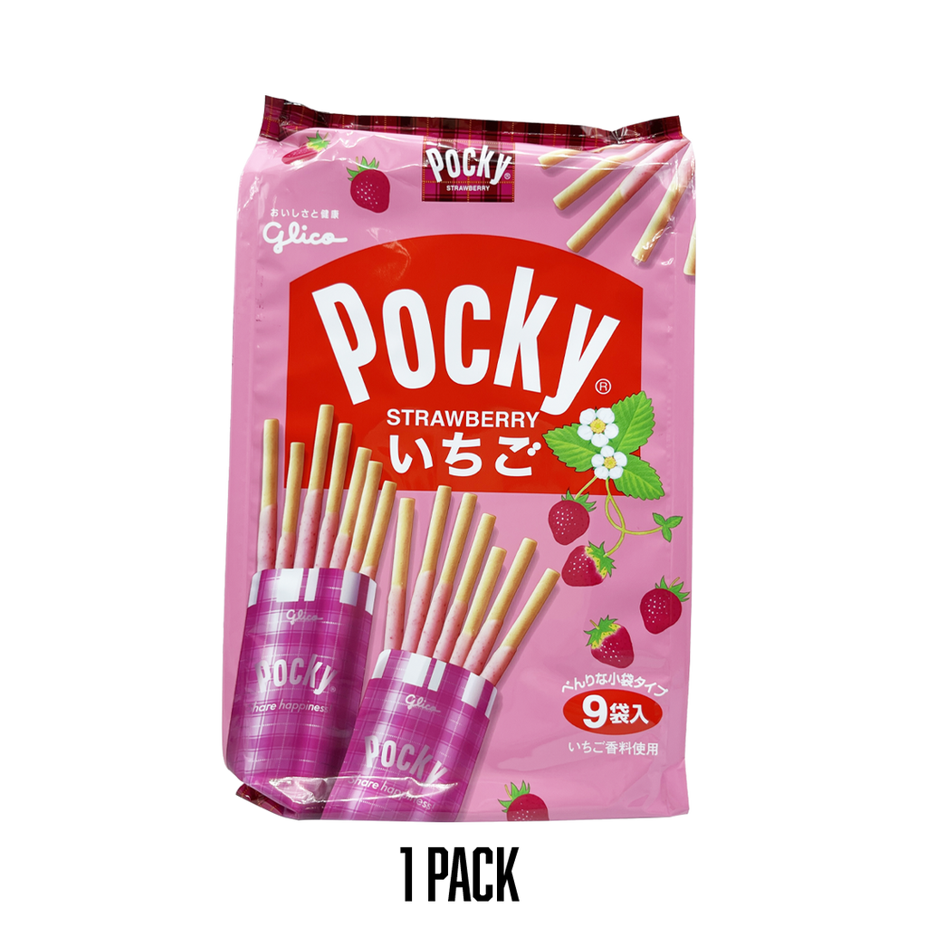 Glico -Glico Pocky |  Strawberry Cream Covered Biscuit Sticks Family Pack - Everyday Snacks - Everyday eMall