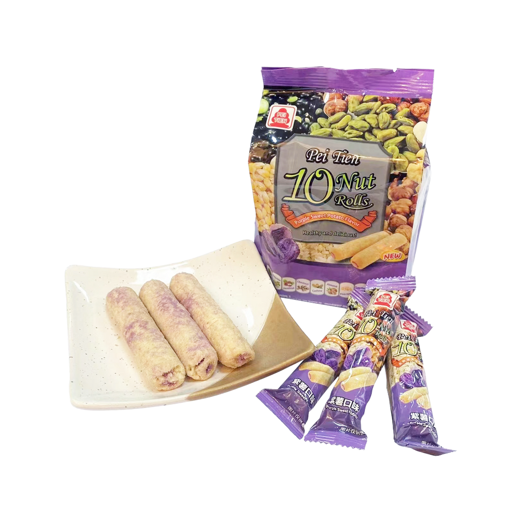 Pei Tien -PEI TIEN Crispi & Nut Rolls, Non-fried Healthy Snacks | Purple Sweet Potato - Everyday Snacks - Everyday eMall