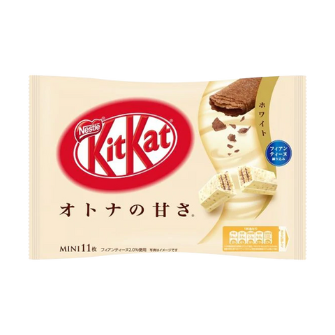  Kit-Kats 巧克力棒日本版，香脆可丽饼迷你白巧克力 11 件装 |  白巧克力